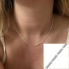 N8314c Chaine collier argent femme maille gourmette carrés plats faite main - Bijoux Colliers chaines femmes en ligne Ninanina