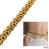 N8339a Chaîne de taille large acier inoxydable doré gros maillons entrelacés - Bijoux de ventre en ligne Ninanina