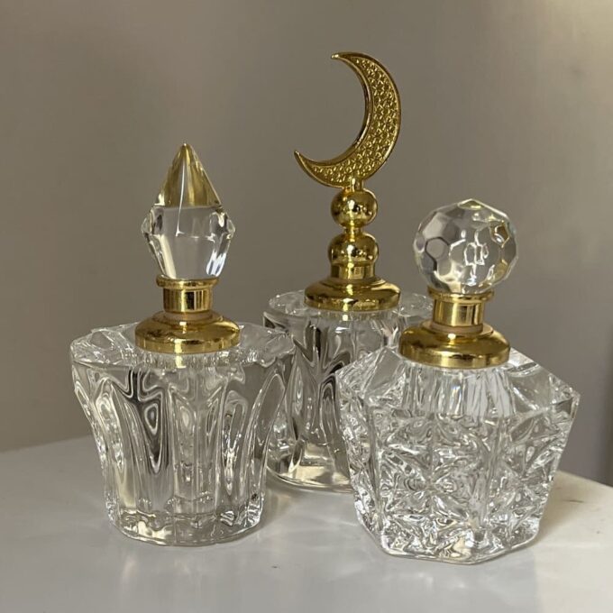 N8348E Collection de Flacon de parfum vide rechargeable en verre transparent et doré - Accessoires flacons de parfums en ligne Ninanina