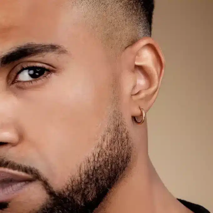 N8396d Creole Or Homme 14 carats Gold Filled Minimaliste 10 ou 12mm - Bijoux boucles d'oreilles hommes en ligne Ninanina