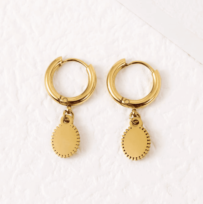 N8408a boucles d’oreilles en acier inoxydable doré - Bijoux Boucles d'oreilles femmes en ligne Ninanina