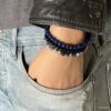 N8456b Trio Bracelets Elastique Pierre Naturelle Bleu Lapis Lazuli Et Sodalite 7mm - Bijoux Bracelets pierres naturelles Ninanina