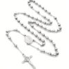 N8468c Chapelet Pour Homme Ou Femme - Collier Acier Inoxydable Argent - Bijoux Colliers chapelets mixtes en ligne Ninanina