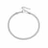 N8472b Bracelet De Cheville Acier Inoxydable Argent Maille Serpentine Plate - Bijoux de pied femme en ligne Ninanina