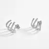 N8469 Boucles D'Oreilles Griffes Argent 925 Et Zirconium Blanc Pour Femme - Bijoux Boucle d'oreille moderne en ligne Ninanina