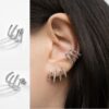N8469h Boucles D'Oreilles Griffes Argent 925 Et Zirconium Blanc Pour Femme - Bijoux Boucle d'oreille moderne en ligne Ninanina