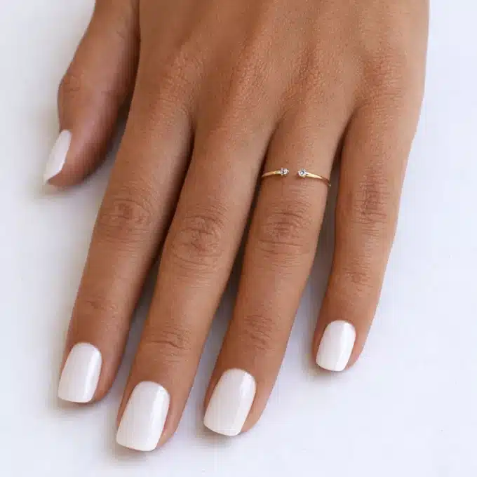 N8487j Bague De Phalange Argent 925 dorée et Oxyde De Zirconium Ouverte - Bijoux de mains femmes en ligne Ninanina