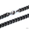 N8451c Collier Acier Homme Grosse Maille Gourmette Noir Vieillie 60cm Large 10mm - Bijoux Colliers hommes en ligne Ninanina