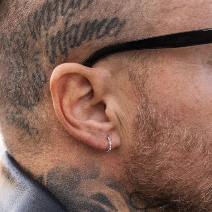 N8505 Créole torsadée 12mm argentée ou dorée - Boucle d'Oreille homme ou femme en acier inoxydable - Bijoux Boucles d'oreilles