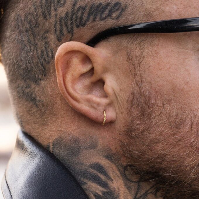 N8505a Créole torsadée 12mm argentée ou dorée - Boucle d'Oreille homme ou femme en acier inoxydable - Bijoux Boucles d'oreilles