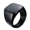 N8524 Bague carrée homme acier noir – design carré minimaliste et finition satinée - Bijoux Bagues hommes en ligne Ninanina