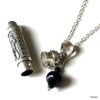 N8531e Pendentif Urne Funéraire Défunt - Collier Artisanal Chaine Argent 925 Et Onyx Noir Véritable - Bijoux funéraires en ligne Ninanina