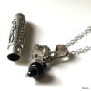 N8531f Pendentif Urne Funéraire Défunt - Collier Artisanal Chaine Argent 925 Et Onyx Noir Véritable - Bijoux funéraires en ligne Ninanina