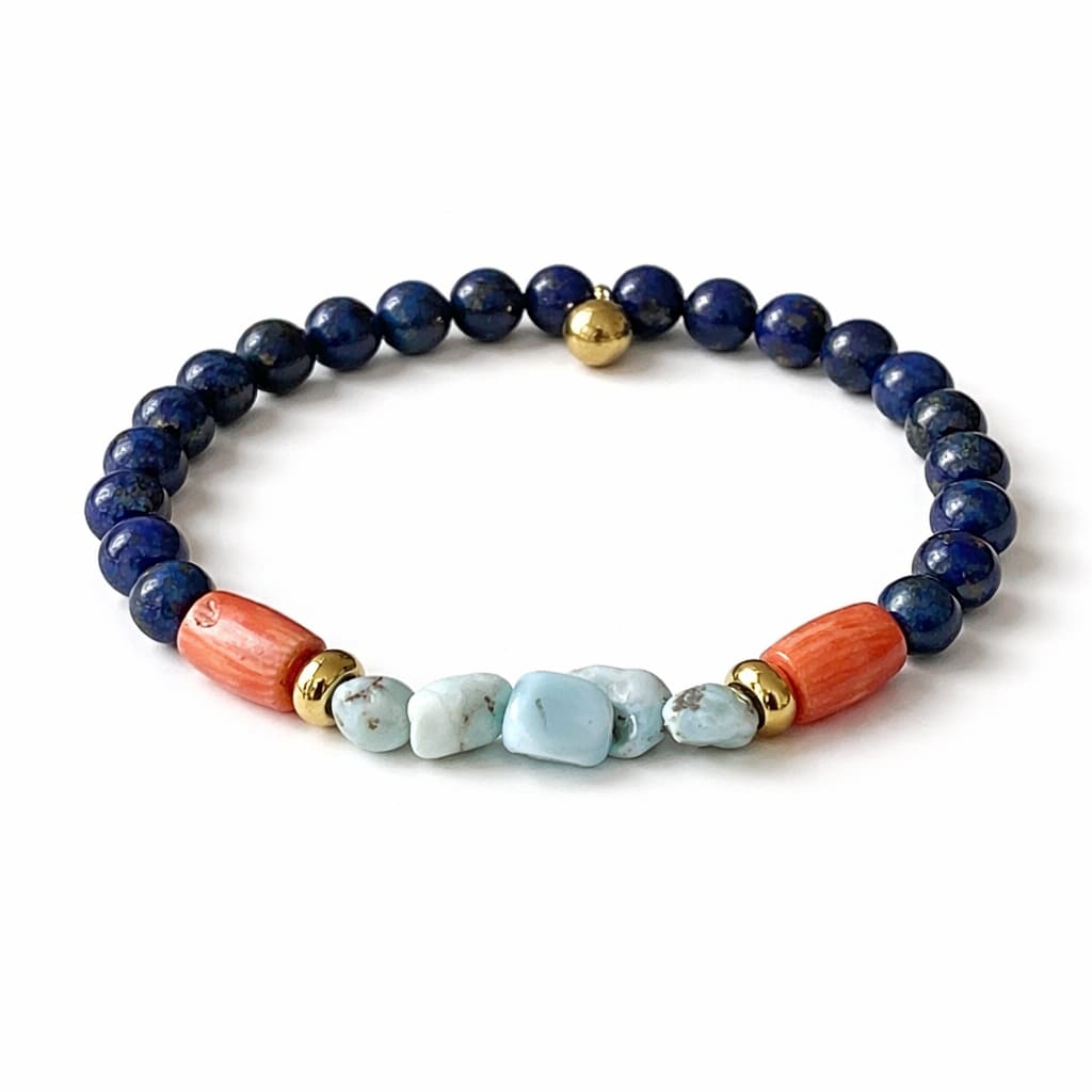 Bracelet Perles De Culture Et Turquoise – Plaqué Or 14, Style Raffiné, Neuf Avec Étiquettes