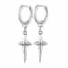 N8539 Boucle d'Oreille Croix Homme Artisanales - Créole Pendentif pointe Argent 925 - Bijoux boucles d'oreilles en ligne Ninanina