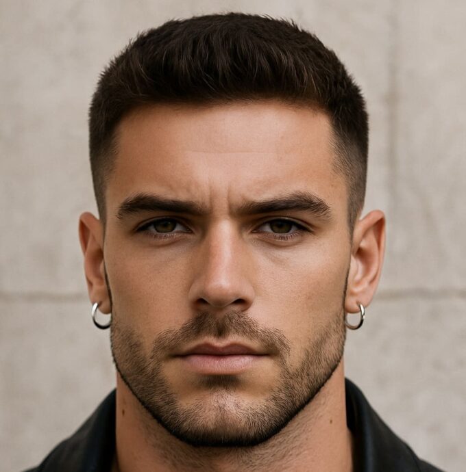 N8544 Creole homme argent 925 - Boucle d'oreille à charnière16 mm - Boucles d'oreilles hommes en ligne Ninanina