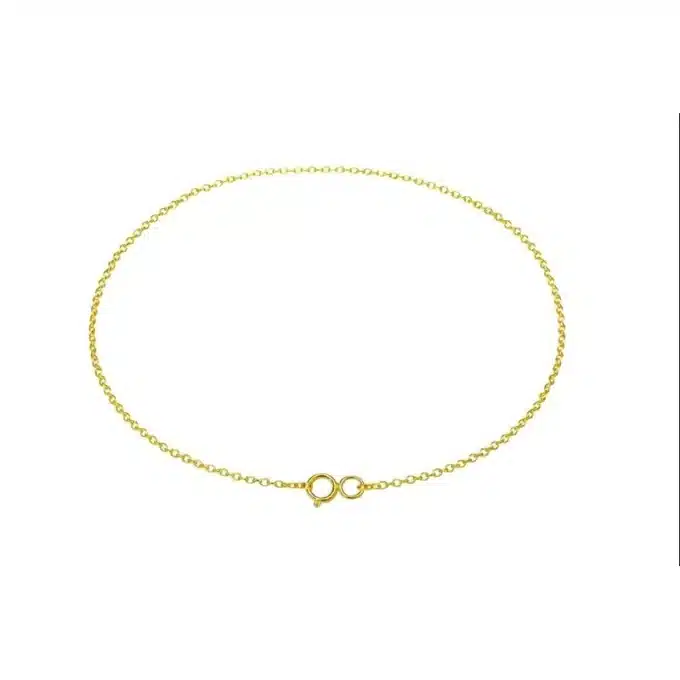 N8552 Chaine de cheville minimaliste Plaqué Or 14 carats gold filled maille forçat artisanale - Bijoux de pieds en ligne Ninanina