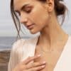N8532d Collier Diamant Herkimer Artisanal – Chaîne Plaqué Or Gold Filled 14 Carats - Bijoux Colliers femmes en ligne Ninanina