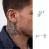 N8605 Boucle D'Oreille Homme Diamant - Clous 4 Griffes Zirconium Argent 925 - Bijoux d'oreilles en ligne hommes Ninanina
