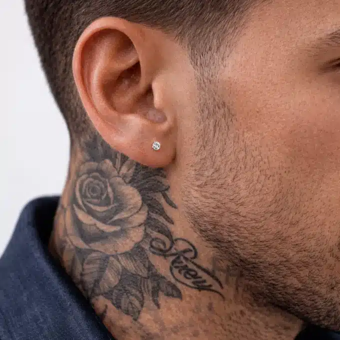 N8605a Boucle D'Oreille Homme Diamant - Clous 4 Griffes Zirconium Argent 925 - Bijoux d'oreilles en ligne hommes Ninanina