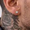 N8606C Puce D'Oreille Diamant Zirconium - Boucle Clou Homme Argent 925 Plaqué Or - Bijoux Boucles d'oreilles en ligne Ninanina