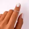 N8621a Bague Bout De Doigt Texturée Femme - Anneau Acier Inoxydable Argenté - Bijoux bagues de phalanges en ligne Ninanina
