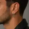 N8626c Boucle d’Oreille Gothique Homme – Créole Pendentif Pointe en Acier Inoxydable - Bijoux d'oreilles hommes en ligne Ninanina