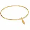 N8634a Jonc Plume or pour femme - Bracelet acier doré - Bijoux bracelets femmes en ligne Ninanina
