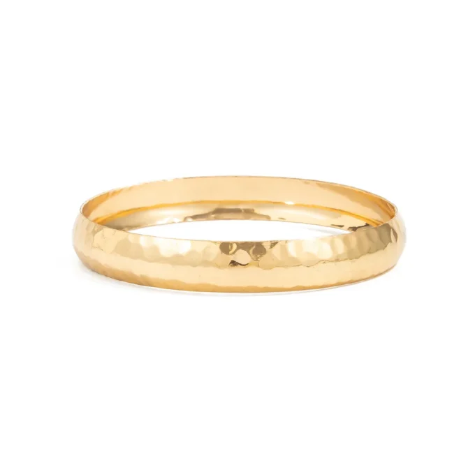 N8640e Manchette avant bras dorée – Bracelet fantaisie femme martelé doré - Bijoux bracelets femmes en ligne Ninanina