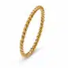 N8641 Bague De Phalange Femme dorée torsadée acier inoyxdable - Bijoux bagues femmes en ligne Ninanina
