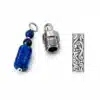 N8645a Pendentif cendres acier inoxydable pour collier funéraire lapis lazuli - Bijoux Colliers funéraires en ligne Ninanina