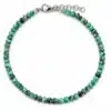 N8649 Bracelet de cheville femme pierre jaspe facettée bleu turquoise et argent - Bijoux de pieds femmes en ligne Ninanina