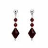 N8642a Boucles d'oreilles pendantes losange grenat plaqué or gold filled - Bijoux d'oreille femmes en ligne Ninanina