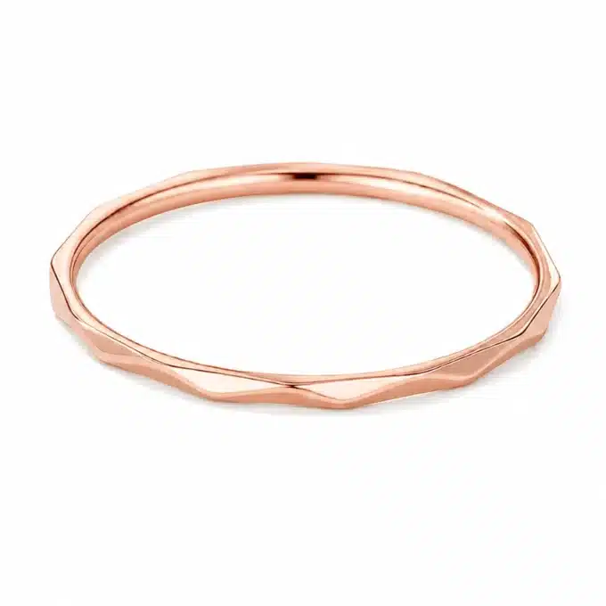 N8644 Bague Bout Doigt Femme - Anneau Facetté Acier Inoxydable rose - Bijoux bagues femmes en ligne Ninanina
