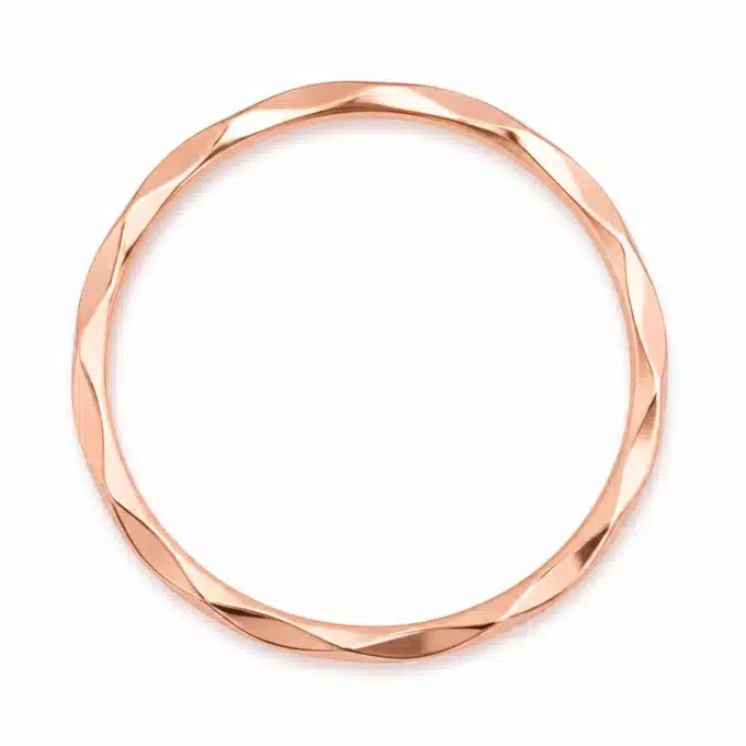 N8644A Bague Bout Doigt Femme - Anneau Facetté Acier Inoxydable rose - Bijoux bagues femmes en ligne Ninanina