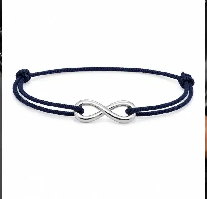 N8650 Bracelet Signe Infini Acier inoxydable cordon réglable mixte - Bijoux bracelets hommes en ligne Ninanina