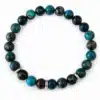N8654 Bracelet Homme Bleu Pierre Jaspe Et Rondelles Acier Argenté - Bijoux bracelets hommes en ligne Ninanina