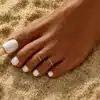 N8655e Bague Torsadée Or pour Orteil – Anneau Acier Inoxydable Doré - Bijoux de pieds en ligne Ninanina