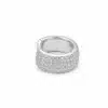 N8660b Manchette d'Oreille Large Acier Inoxydable Argenté – Ear Cuff Femme Pavé de Strass - Bijoux d'oreilles en ligne Ninanina