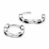 N8662 Creoles Noires Femme - Boucles d'Oreilles Zirconium Et Laiton Argenté - Bijoux d'oreille femmes en ligne Ninanina
