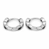 N8662b Creoles Noires Femme - Boucles d'Oreilles Zirconium Et Laiton Argenté - Bijoux d'oreille femmes en ligne Ninanina
