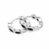 N8662c Creoles Noires Femme - Boucles d'Oreilles Zirconium Et Laiton Argenté - Bijoux d'oreille femmes en ligne Ninanina