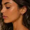 N8662D Creoles Noires Femme - Boucles d'Oreilles Zirconium Et Laiton Argenté - Bijoux d'oreille femmes en ligne Ninanina