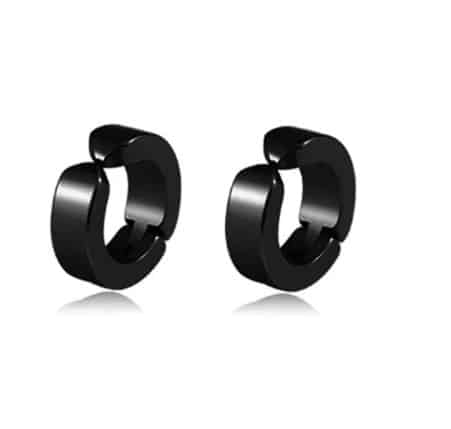 N8670a Créoles clips pour oreilles non percées acier inoxydable homme - Bijoux boucles d'oreille hommes en ligne Ninanina